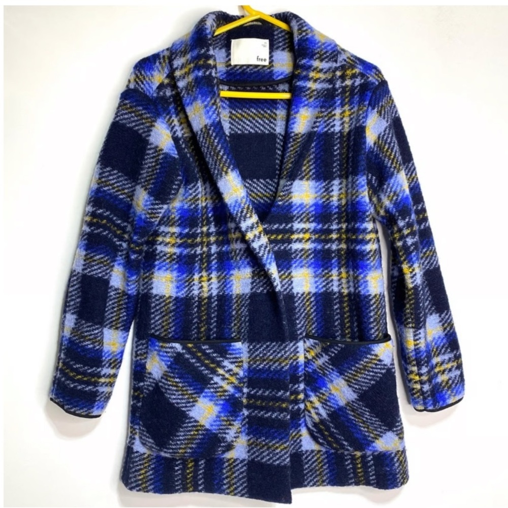 Aritzia Wilfred Free Blue Plaid Jacket